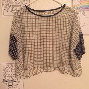 See through grid shirt